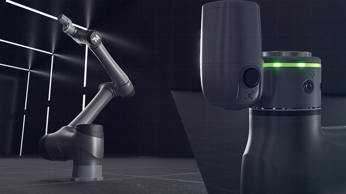TM16 AI Cobot under an AI vision scan line
