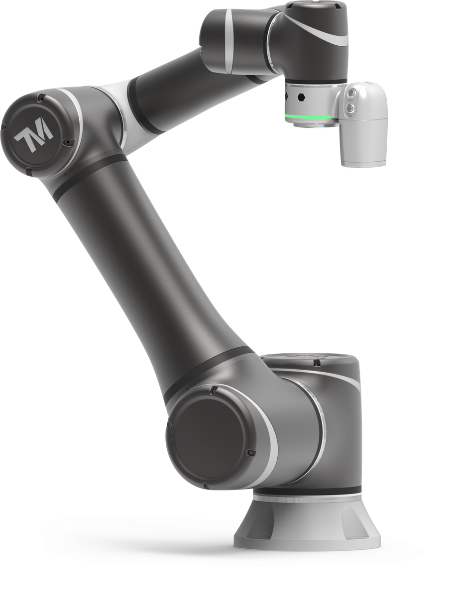 TM16 AI Cobot — 16 kg payload, 917 mm reach, built-in 5 MP vision